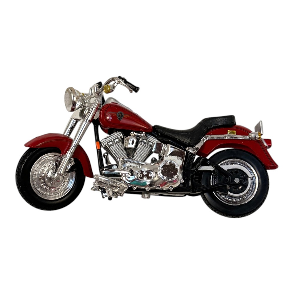 Maisto Harley-Davidson Diecast Motorcycle Red Black 1:18 Fat Boy c 1998 - Picture 2 of 7